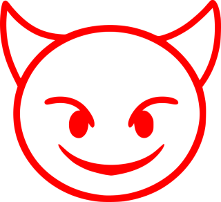 Aufkleber Smiley Teufel